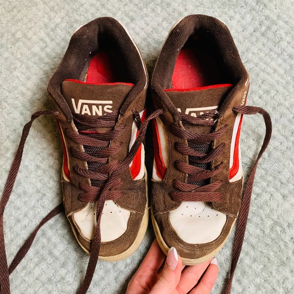 VANS vtg retro brown/red laceup skate sneakers mens sz7ns - Picture 5 of 15